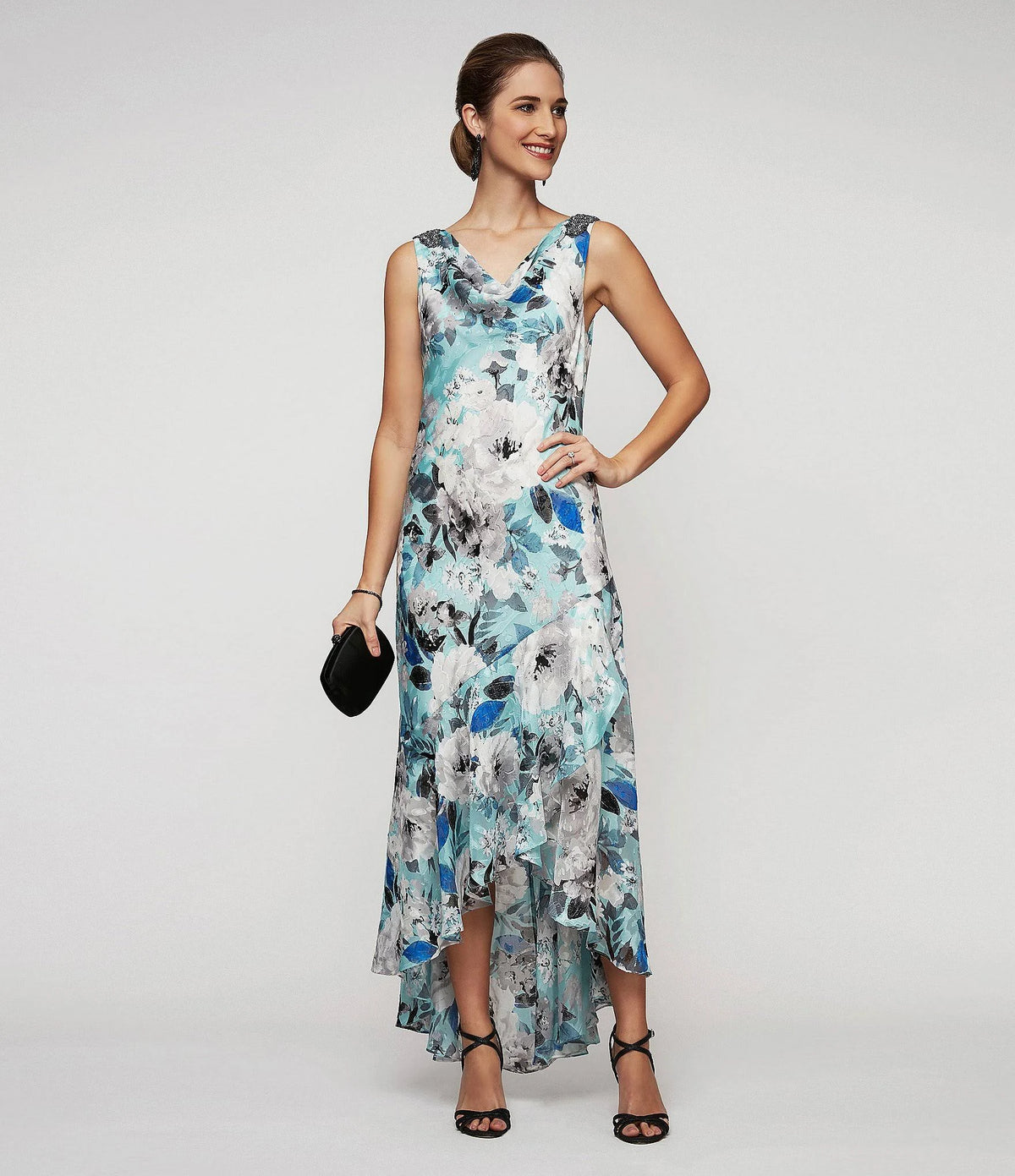 Floral Chiffon Gown Q751906