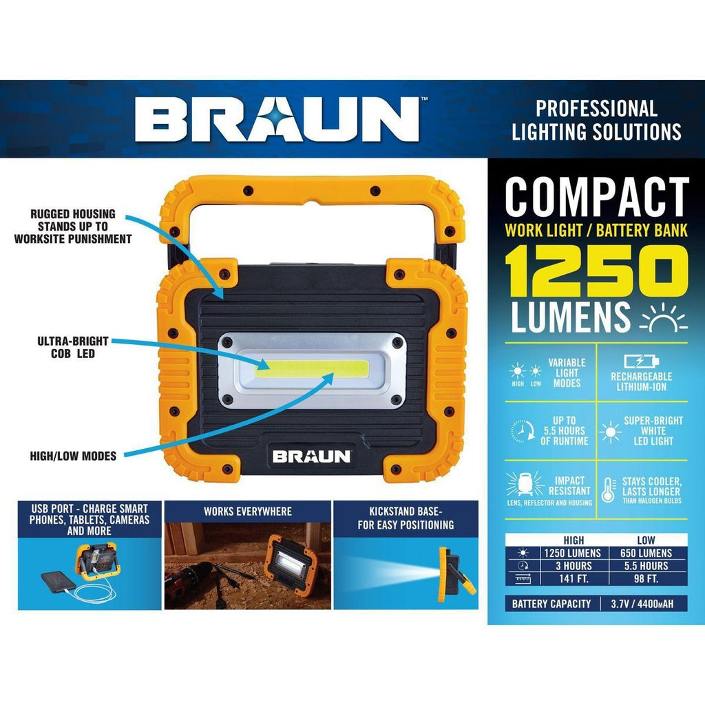 1250 Lumen LED Rechargeable Work Light P6062
