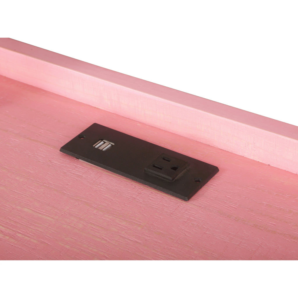 Contemporary Wood Big Desk with USB Plug E41055