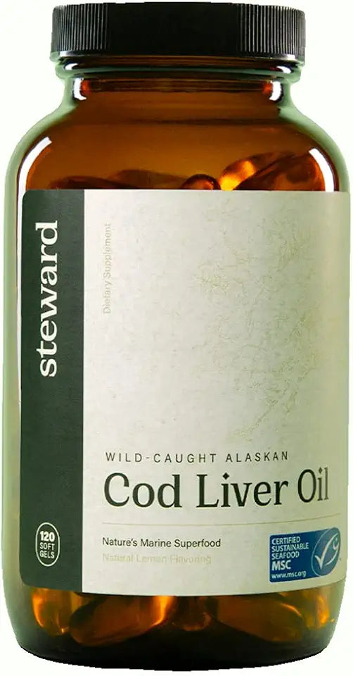 Wild-Caught Alaskan Cod Liver Oil 120 Softgels Omega-3 EPA DHA DPA SPMs Vitamins A & D U96415