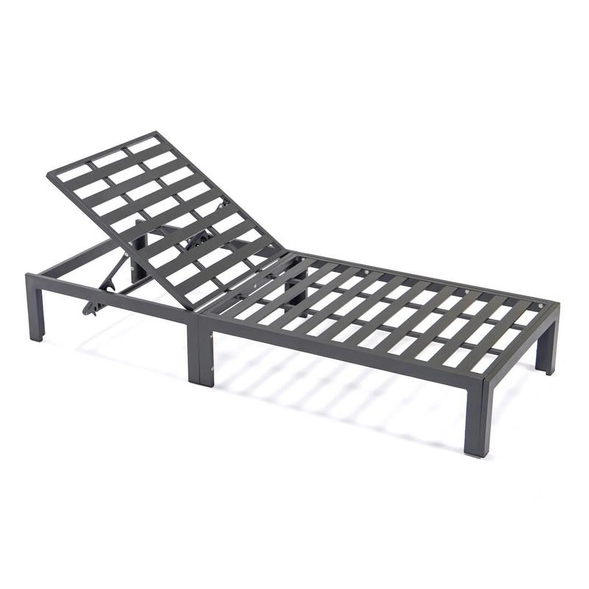 Aluminum Patio Chaise Lounge Chair with Black Cushions X15139