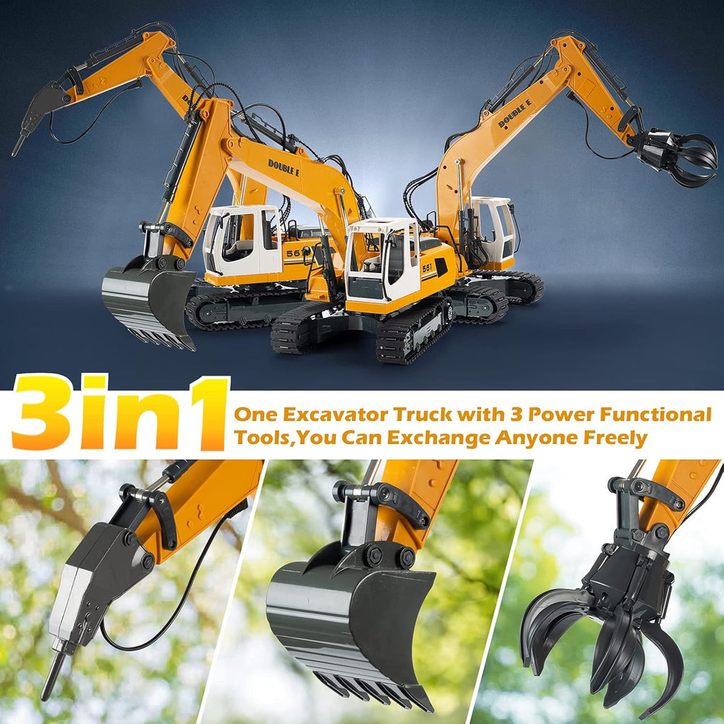 17 Channel 3 in 1 RC Excavator Toy with Working Lights O512