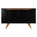 Black & Maple Cream 4 Shelves Sideboard E2897