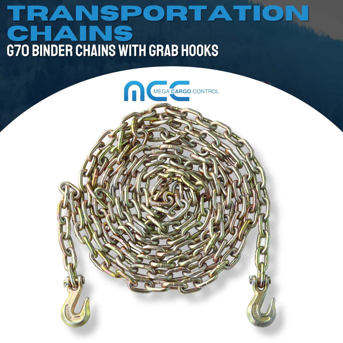 2 Pack G70 5/16" x 20' Tow Chain with Grab Hook N9284