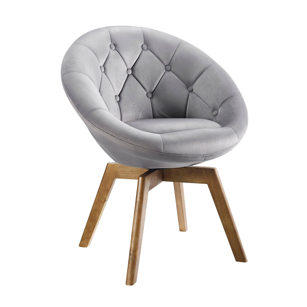 Yellow Velvet Tufted Swivel Accent Chair M80636