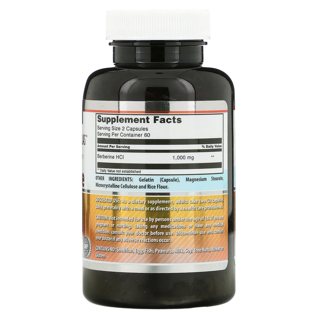 Berberine 1000mg Per Serving 120 Capsules Supplement A7898