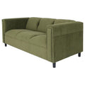 Moss Green Suede & Black Sofa Q4344