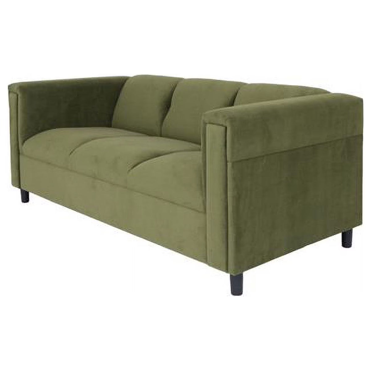 Moss Green Suede & Black Sofa Q4344