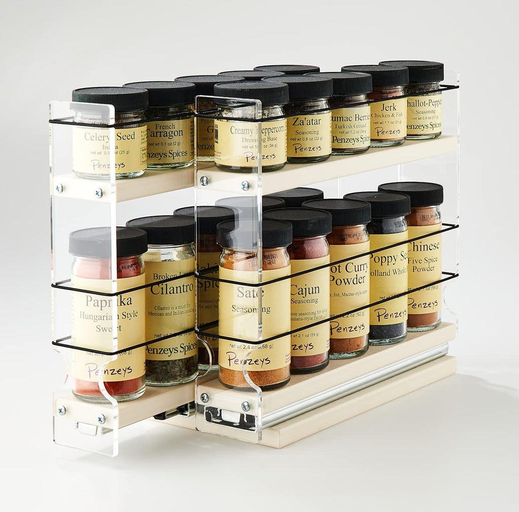 22x1.5x11 Spice Rack with 2 Drawers and 2 Shelves H893