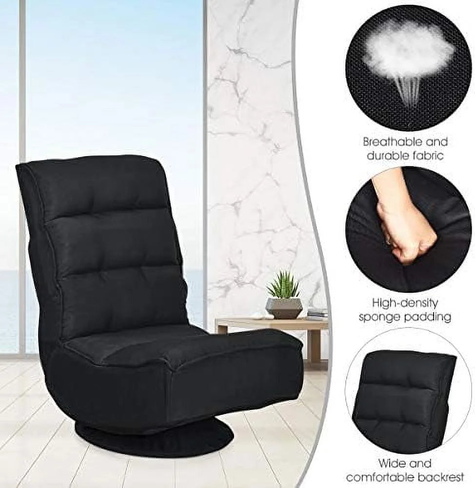 Folding Swivel Floor Chair with 6 Positions Adjustable W21824
