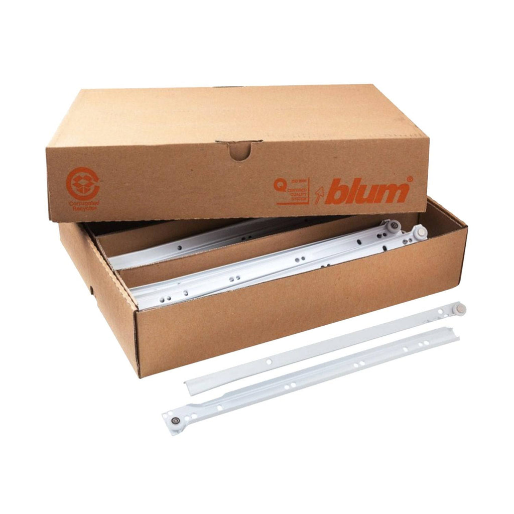 White 16-inch 75-Pound Capacity 3/4 Extension Euro Epoxy Slide (Pack of 10 Pairs) V54159