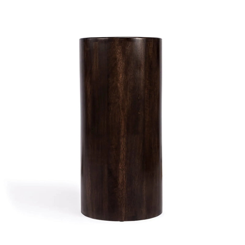 Dark Brown Mango Wood End Table with Storage Set of 2 W3676
