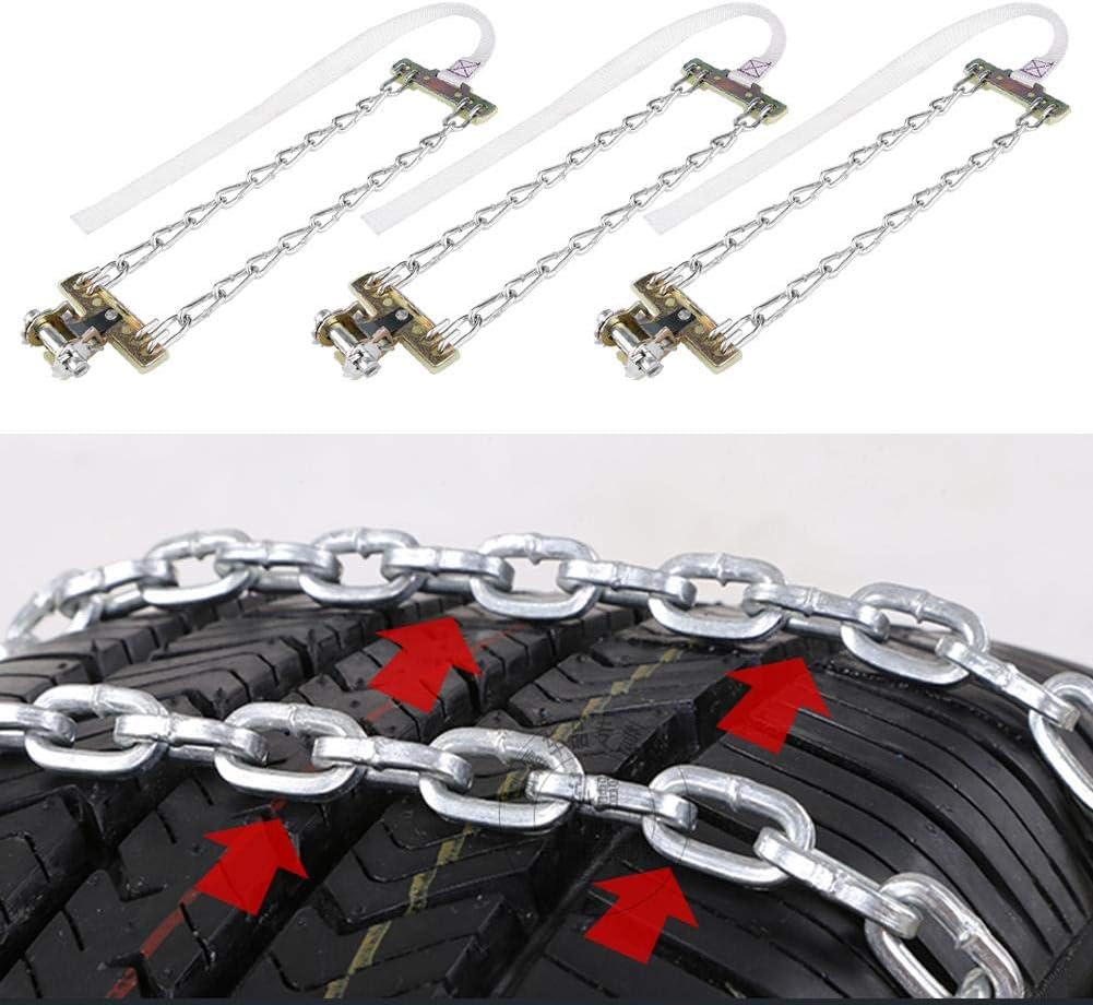 3pcs Clip-on Steel Tire Snow Chain (Large) H32890