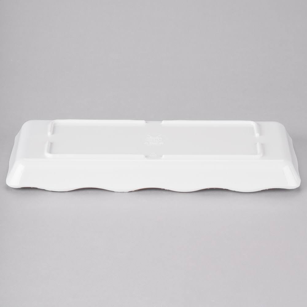 Tuscan Scalloped Melamine Rectangular Display Tray - 6/Pack R985701