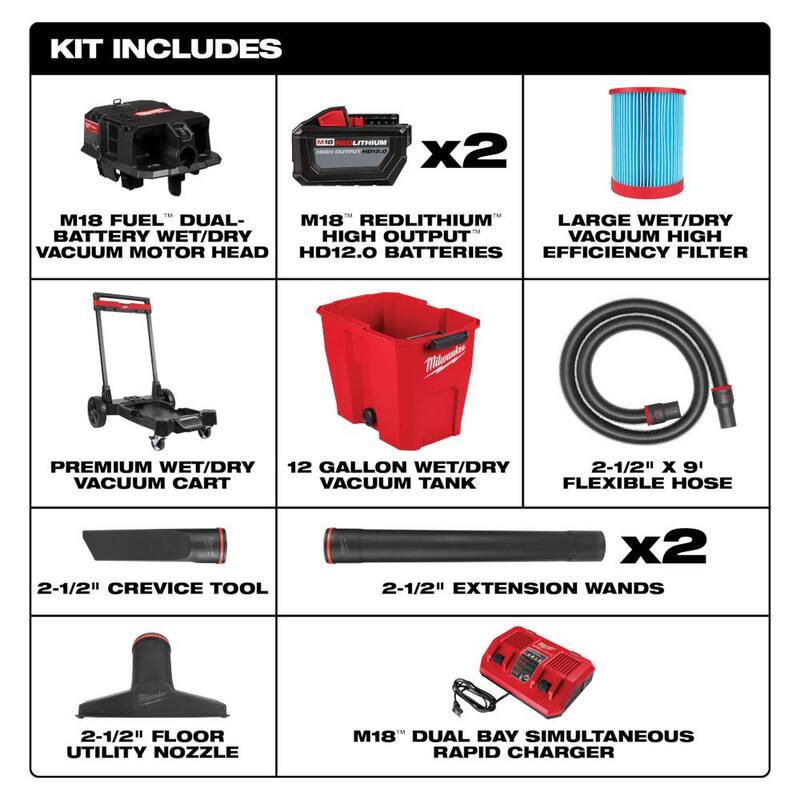 12 Gal. Cordless Wet/Dry Shop Vac Kit with Non-Marring Kit D6694