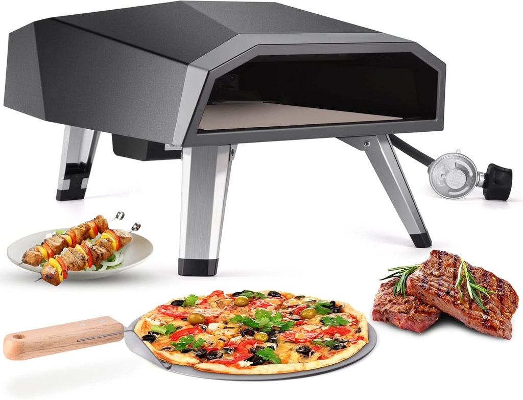 12 Portable Gas Pizza Oven with Pizza Stone and Pizza Cutter L3677