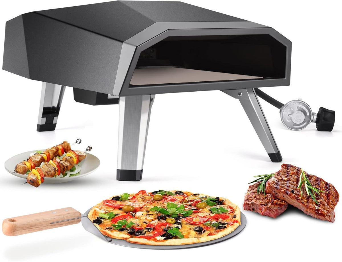 12 Portable Gas Pizza Oven with Pizza Stone and Pizza Cutter L3677