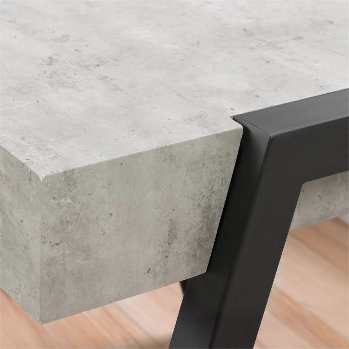 Gray and Black Faux Concrete Coffee Table C244377