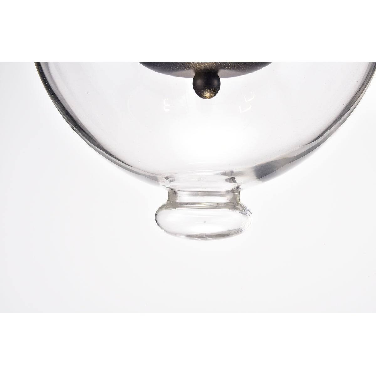 Antique Bronze 3-Light Glass Lantern Semi Flush Mount K332