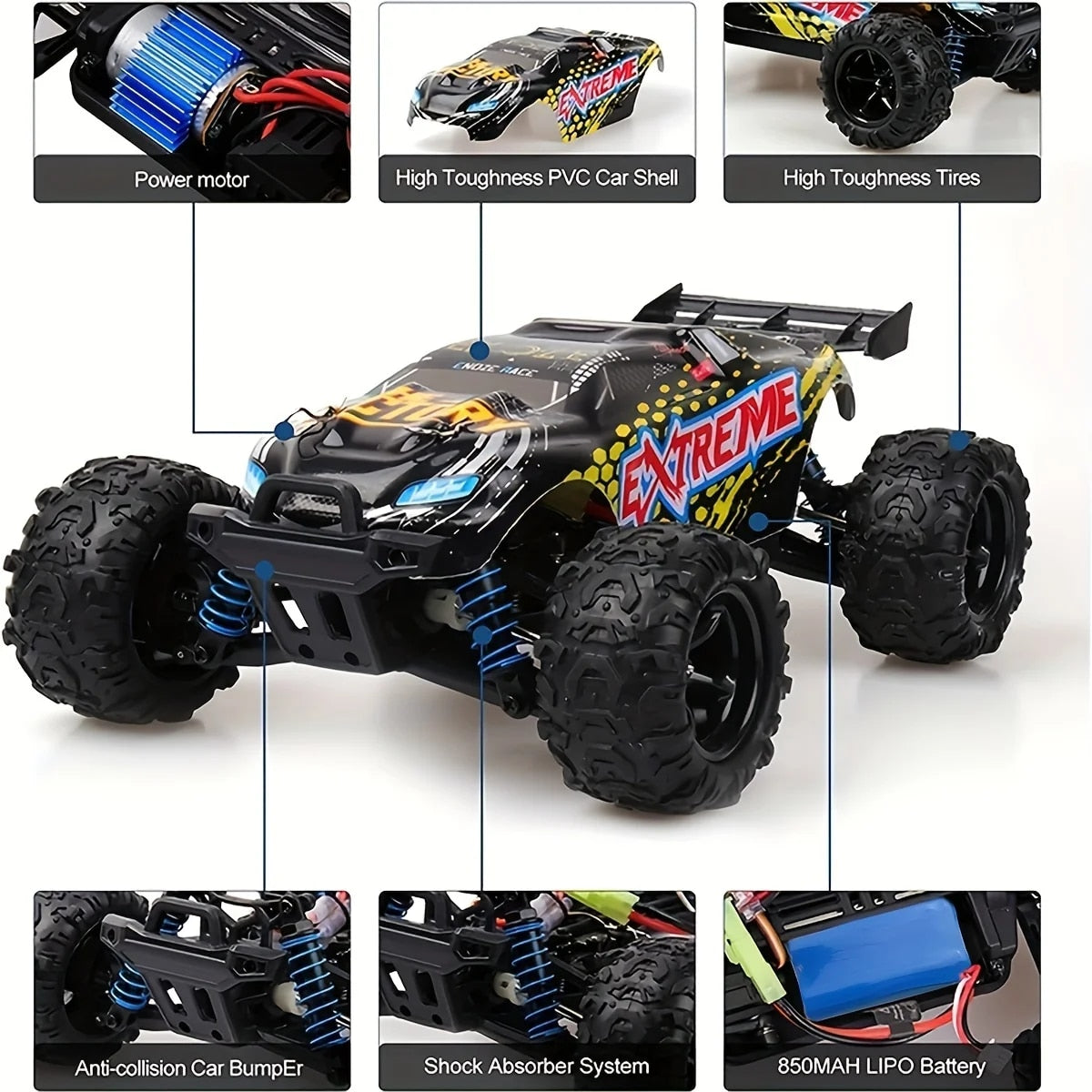 Yellow 1:18 RC Truck 4WD 40km/h Q344742