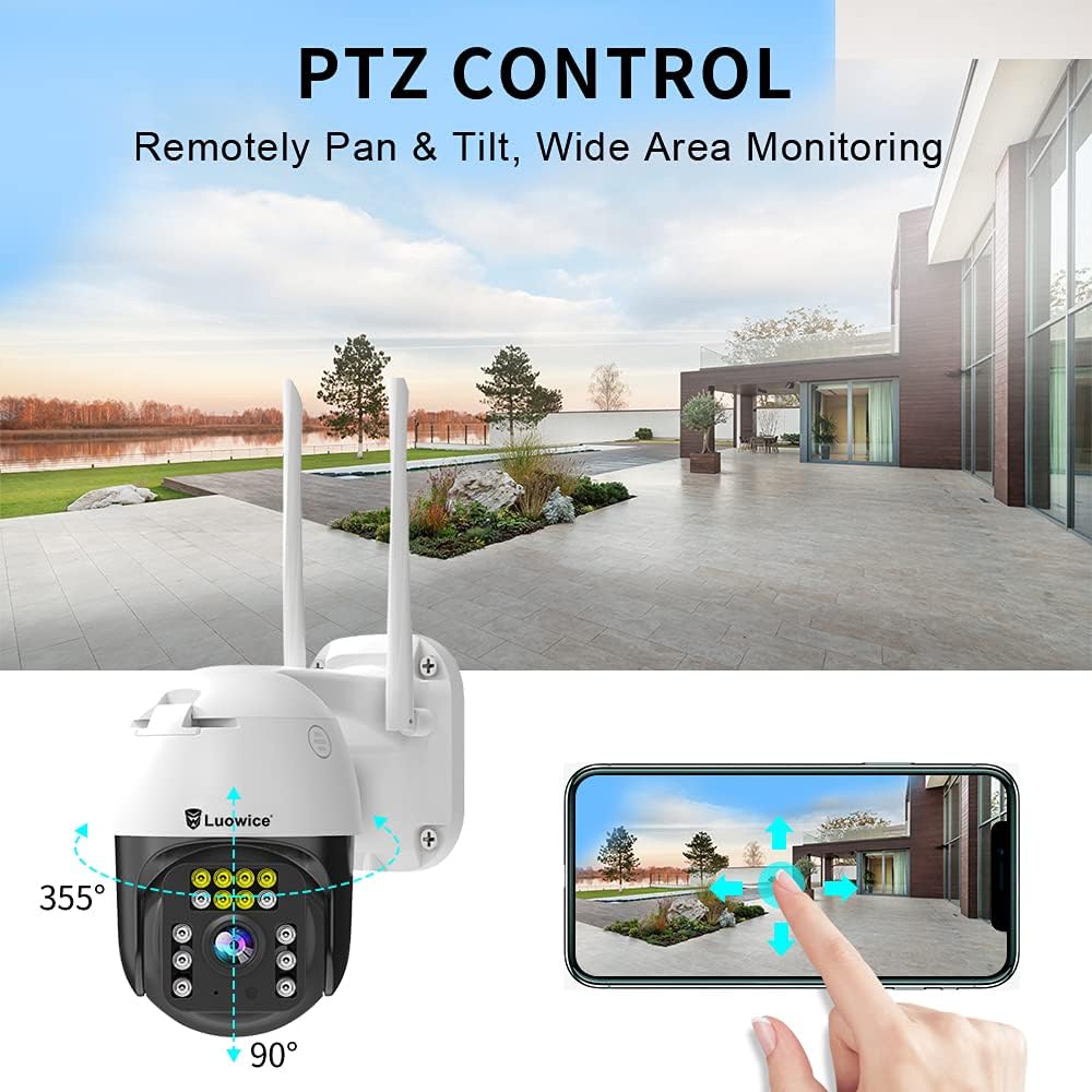 5MP PTZ WiFi IP Security Camera with Color Night Vision N36650