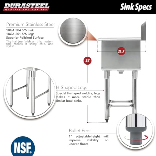 24 Inch Stainless Steel Utility Sink with Faucet L886274