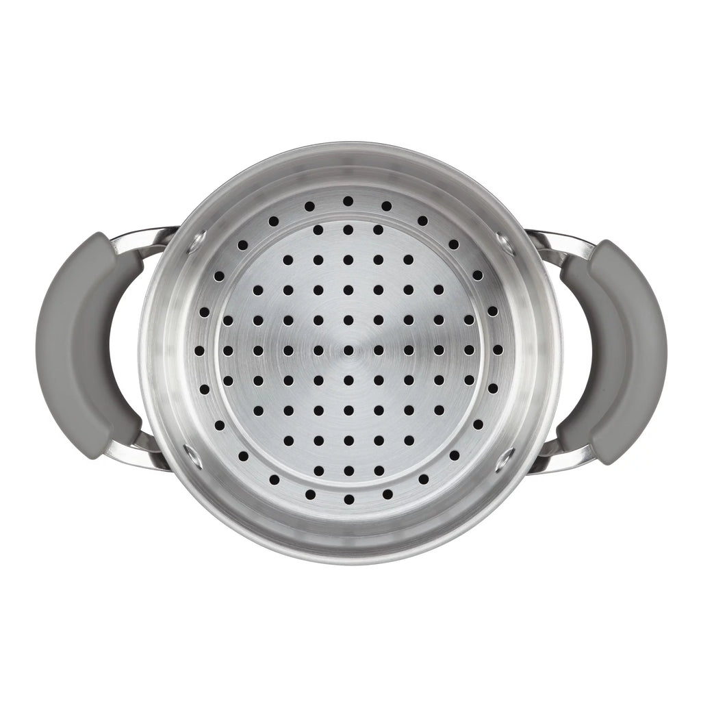 3 Qt Nonstick Porcelain Enamel Covered Multi Pot Set with Steamer I359883
