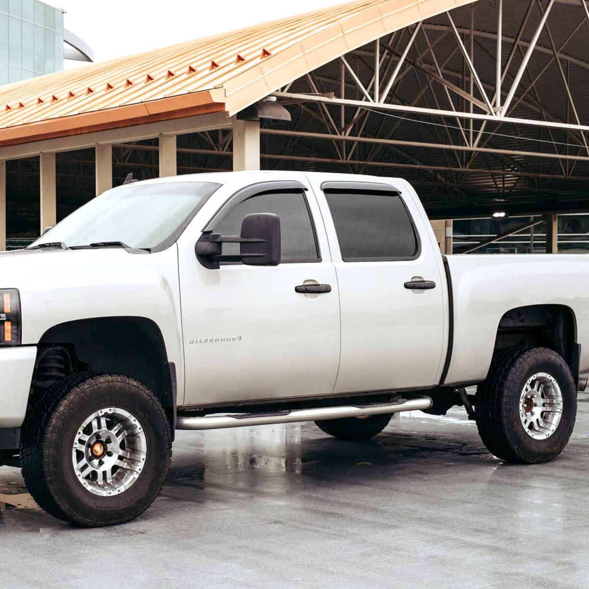 4pcs Tape-on Window Deflectors for GMC Sierra 1500 Crew Cab E442319