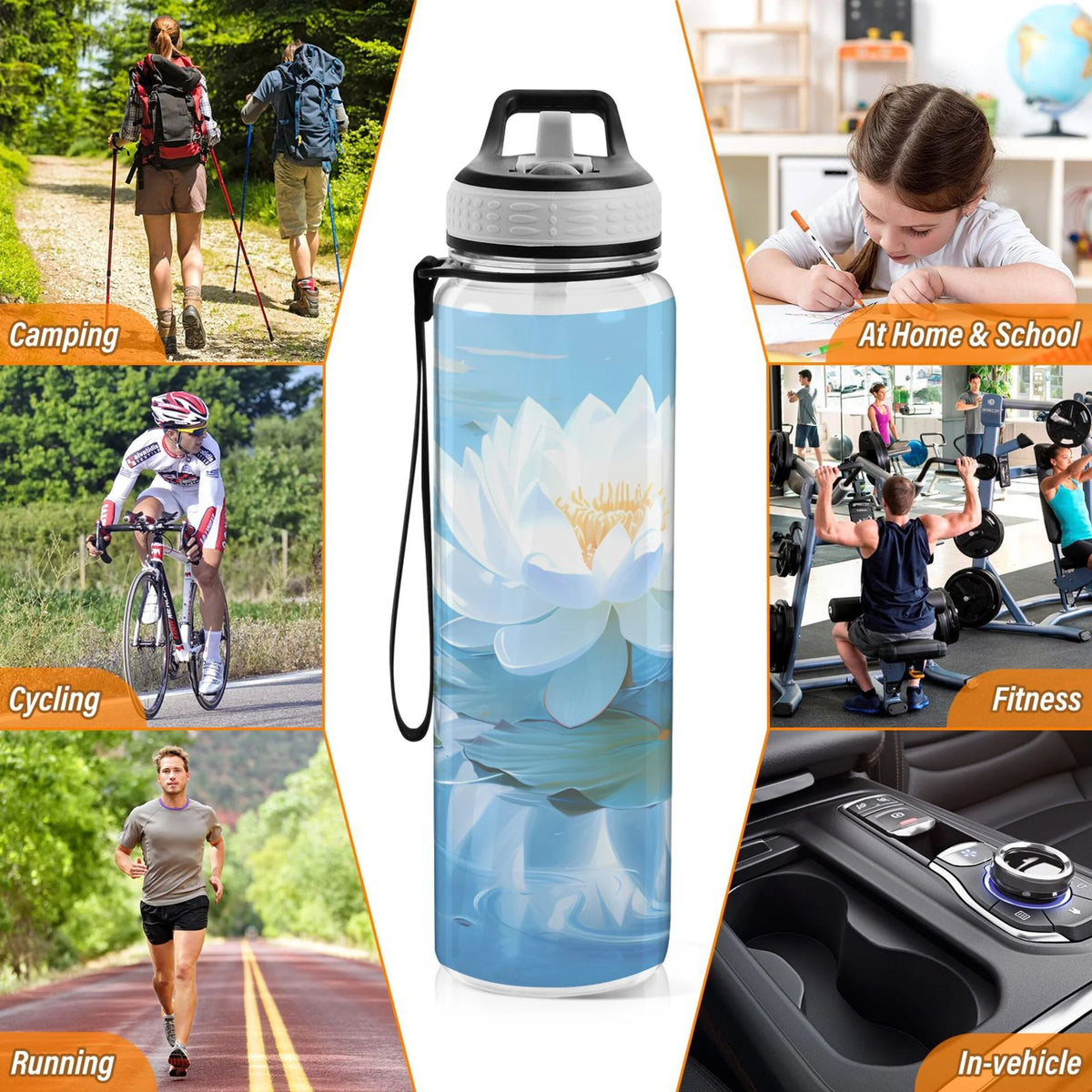 32oz Tritan Clear Water Bottle with Straw O9326
