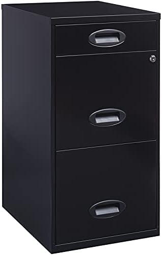 3 Drawer Metal File Cabinet Black O260441