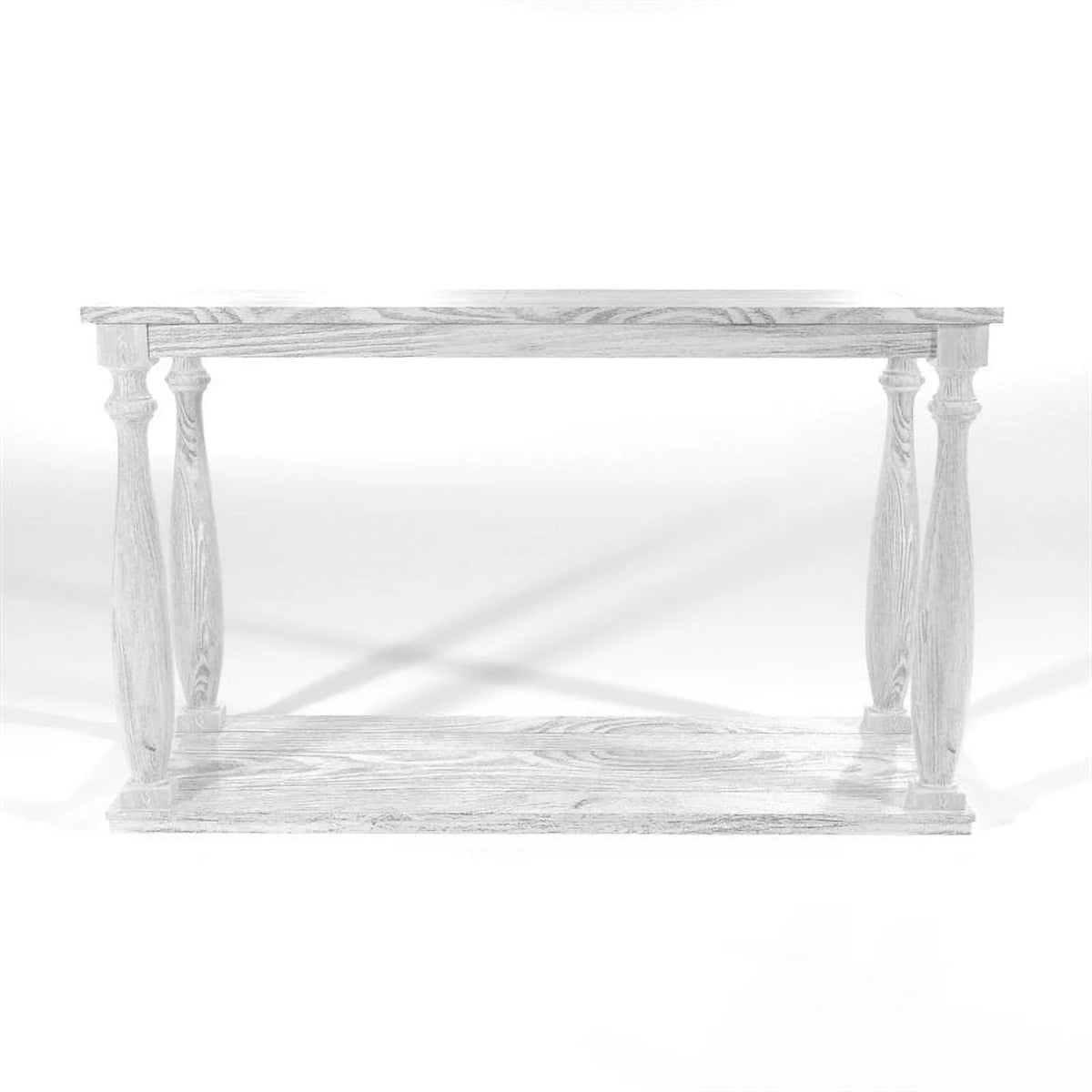 Antique White Wood Open Shelf Sofa Table H526
