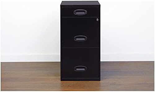 3 Drawer Metal File Cabinet Black O260441