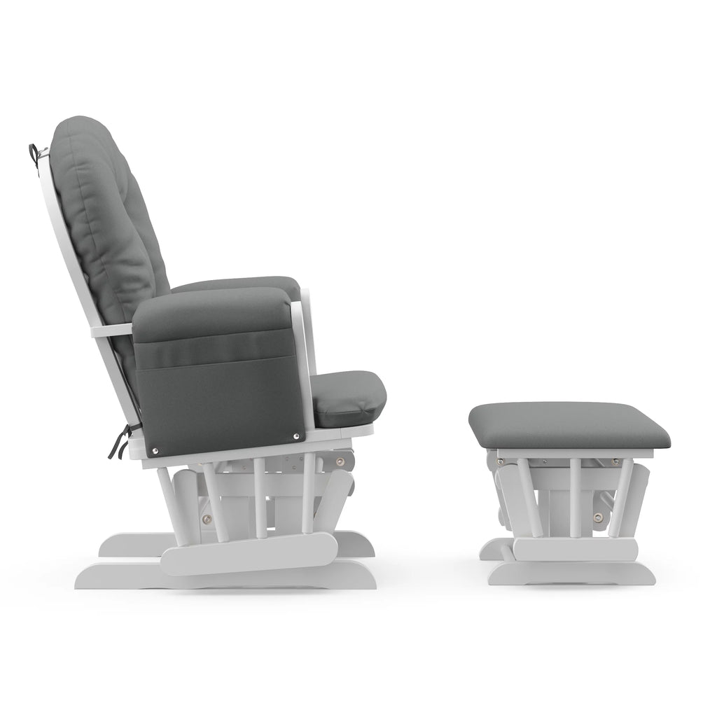 White Glider and Ottoman J159