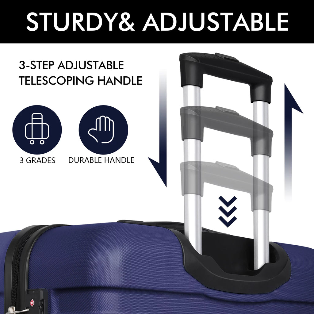 3PCS PC+ABS Hardside Lightweight Luggage Set with TSA Lock N276