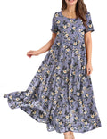 Casual Loose Floral Maxi Dress U9512
