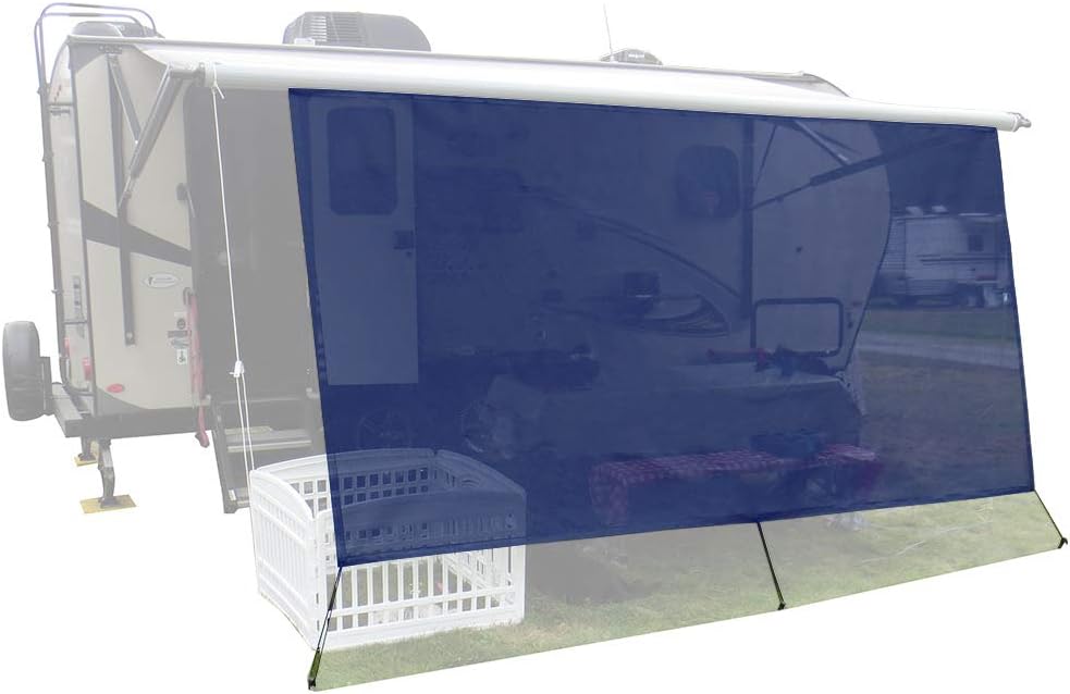 Navy Blue Mesh RV Awning Sunshade Screen Z93950