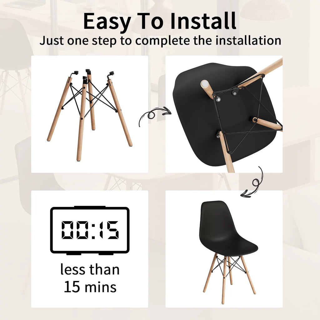 Black Plastic Dining Chair X8334