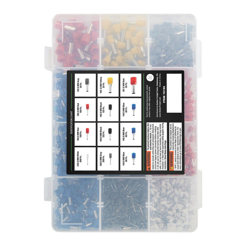 Wire Ferrule Assortment, 1200-Piece M912939