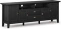 Black 72 inch Solid Wood TV Media Stand with Storage Shelves and Cabinets T315