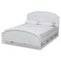 White Finished Wood Full Size Storage Platform Bed C91302