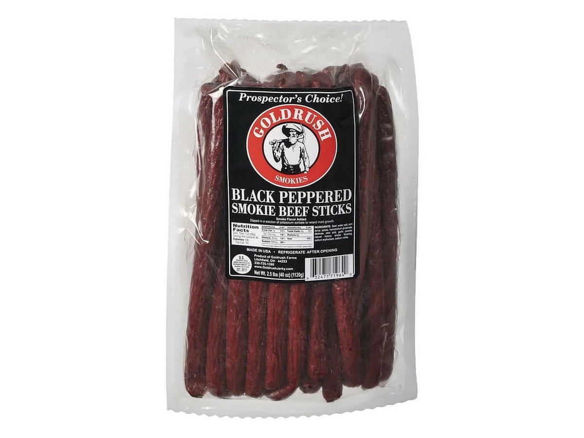 Black Peppered Smokie Beef Sticks 2.5 lb U618405