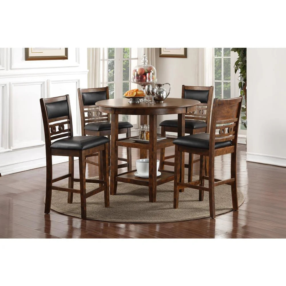 5-Piece Transitional Wood Dining Set in Brown J646057