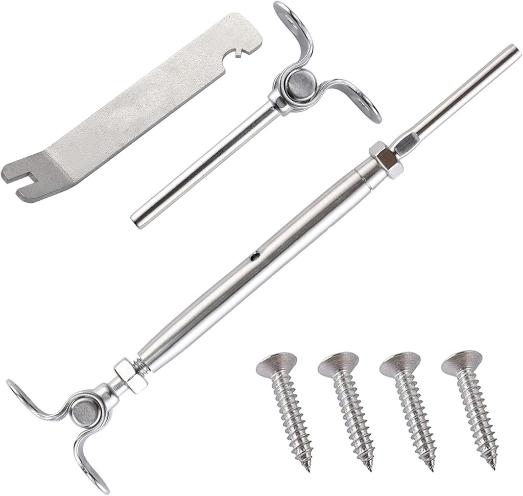 12 Pairs Stainless Steel Adjustable Angle 1/8 Wire Rope Cable Railing Hardware Kit Pack of 2 W20246