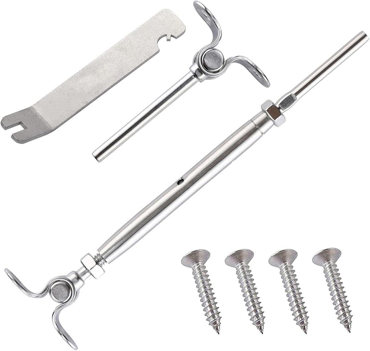 12 Pairs Stainless Steel Adjustable Angle 1/8 Wire Rope Cable Railing Hardware Kit Pack of 2 W20246