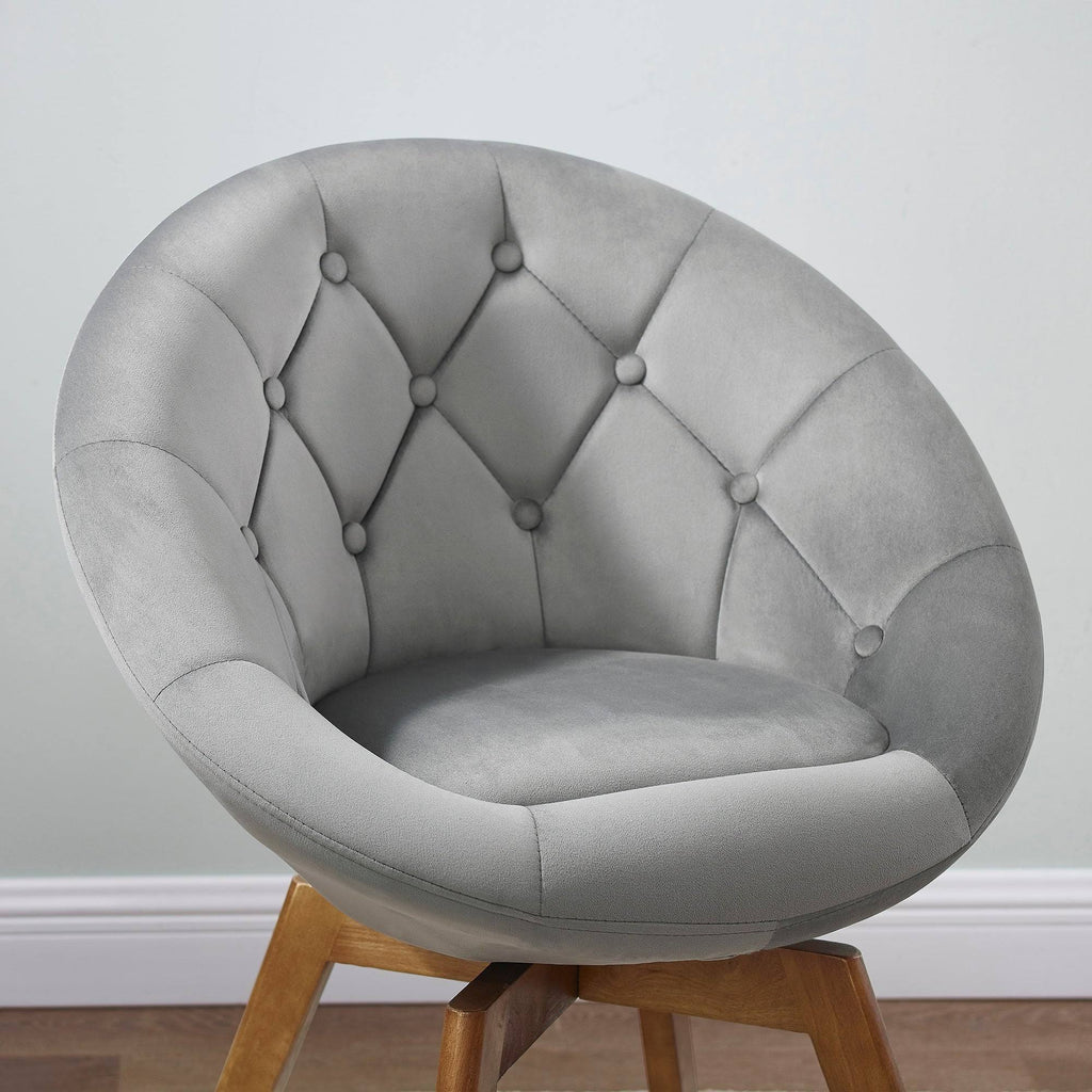 Yellow Velvet Tufted Swivel Accent Chair M80636