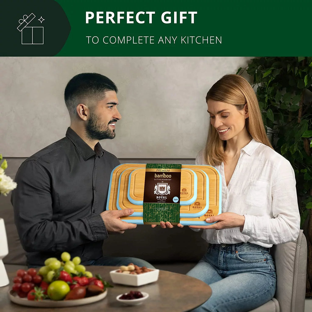 Bamboo Cutting Board with Juice Groove 3-Piece Set W31676