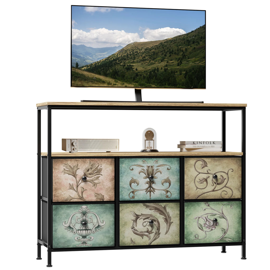 9 Drawer Dresser with Steel Frame Wooden Top G883960