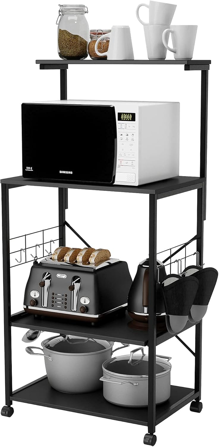 4 Tier Rolling Kitchen Cart with Storage Shelf C74082