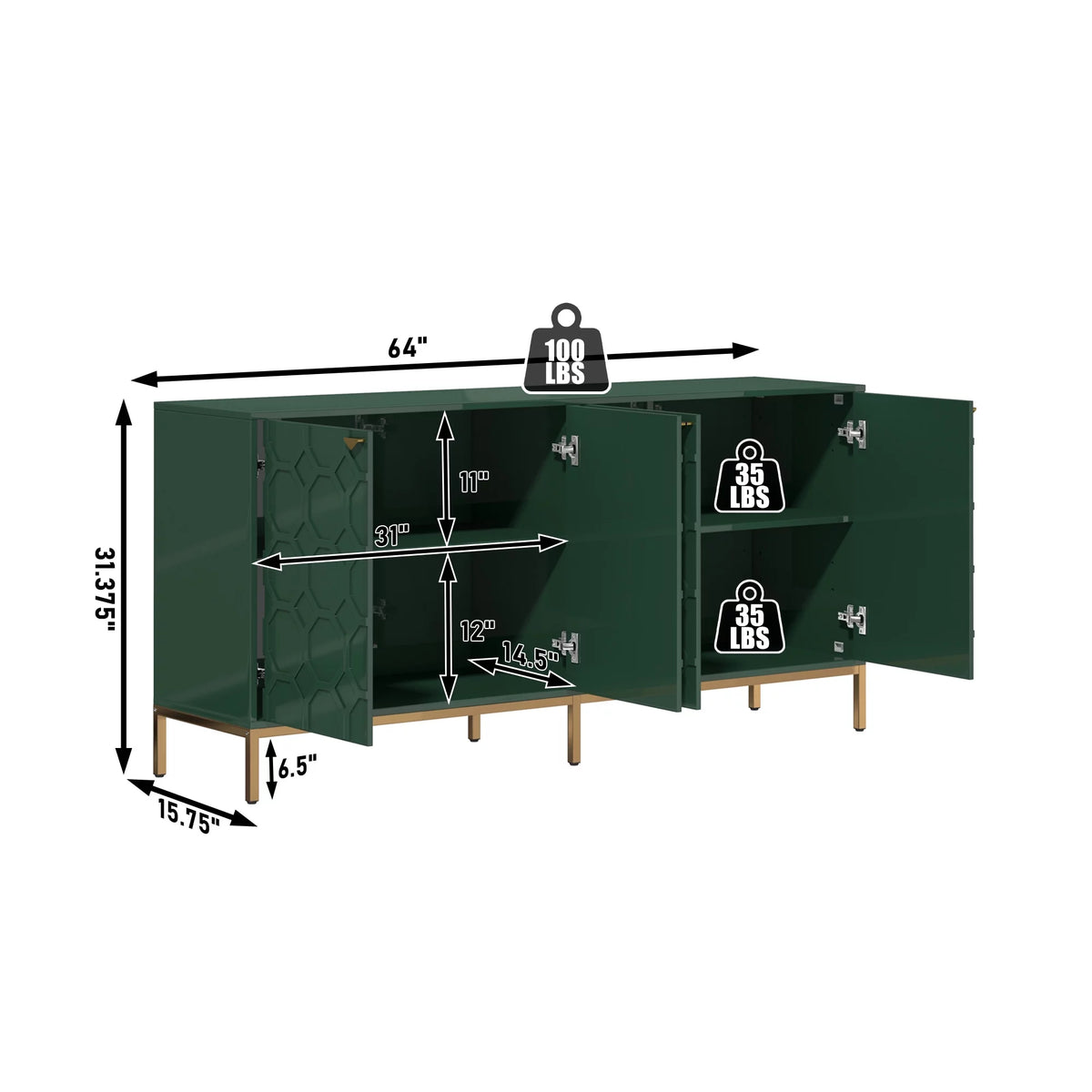 Green High Gloss TV Stand J748343
