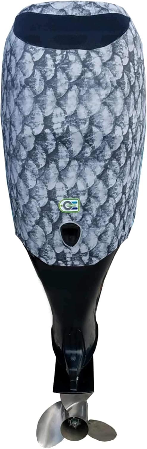 Grey Fish Scales Outboard Motor Cover for Yamaha V6 4.2 F225-300HP [2009-2021] (Side Vents) K303